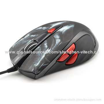 7D Laser Gaming Mouse with 5,000dpi Resolution, Rubber Handle Groove and One Unoccupied USB Port